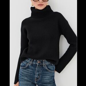 Jenni Kayne Cashmere Turtleneck Ribbed Sweater